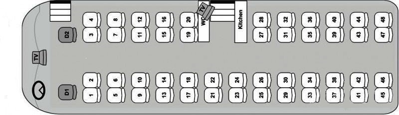 Автобус 45 мест схема